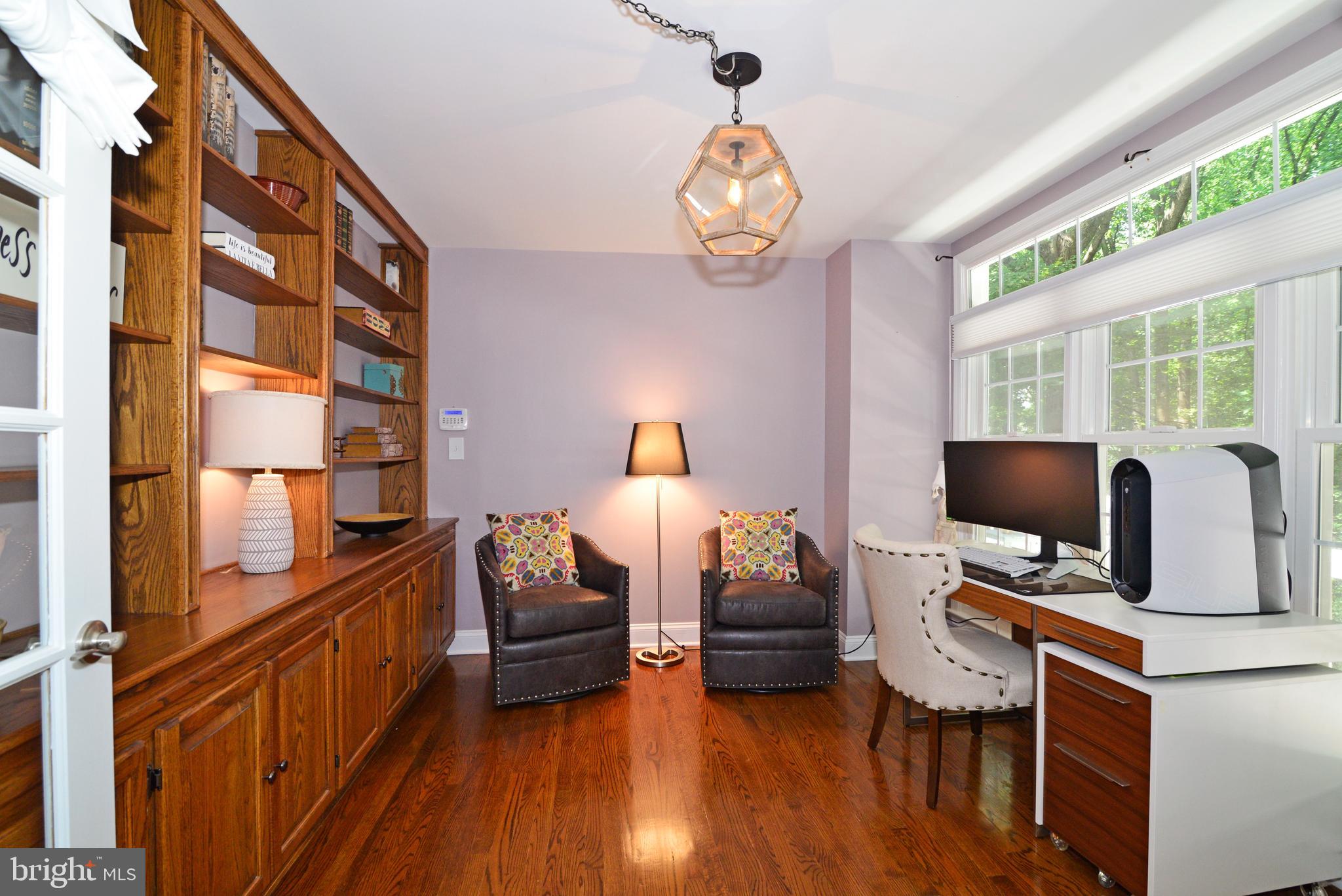 11633 Springhouse Place Reston, VA 20194 - Photo 19 of 42 Study w/Wall of Built-Ins, Overlooking Deck/Trees