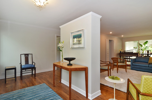 1141 Hibbard Road Wilmette, IL 60091 - Photo 10 of 20 a living room with furniture and a wooden floor