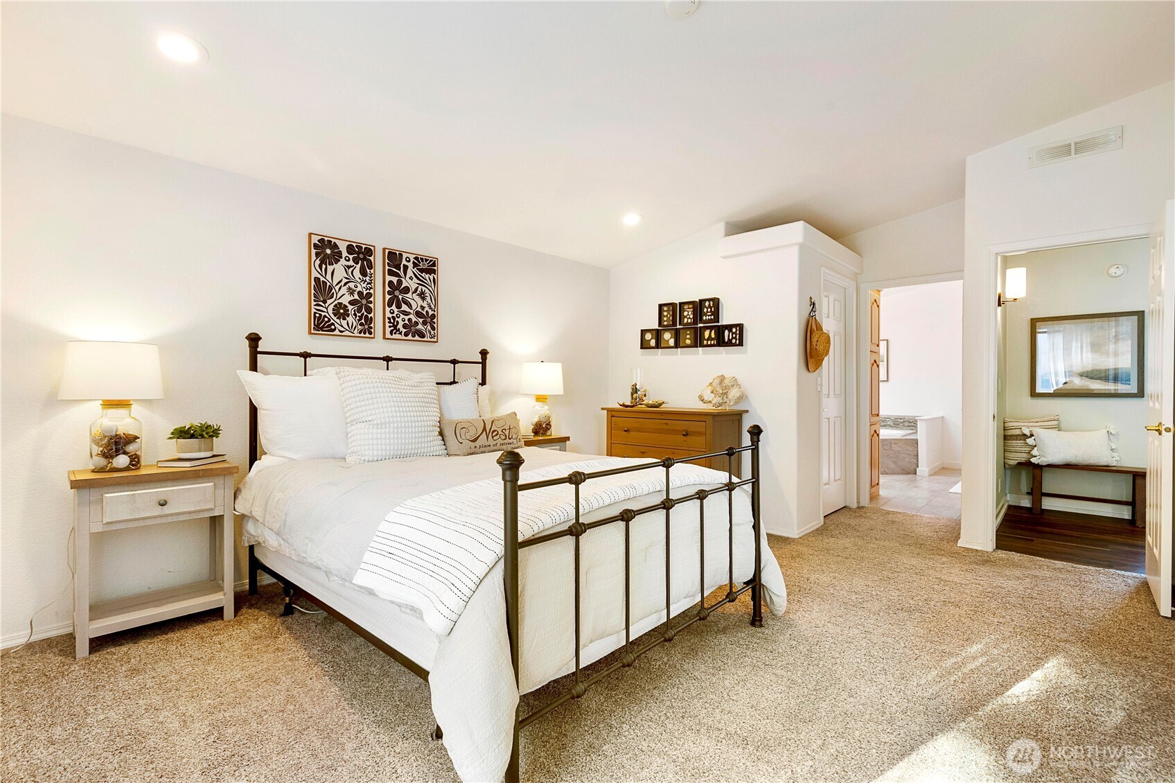 3834 South Passage View Lane Langley, WA 98260 - Photo 27 of 40 a bedroom with a bed and a table