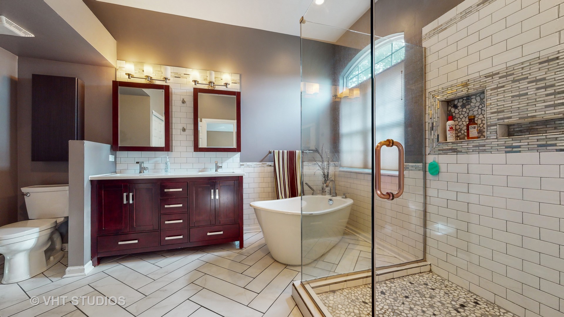 305 Saddle Lane Fox River Grove, IL 60021 - Photo 30 of 55 a bathroom with a granite countertop sink and a mirror
