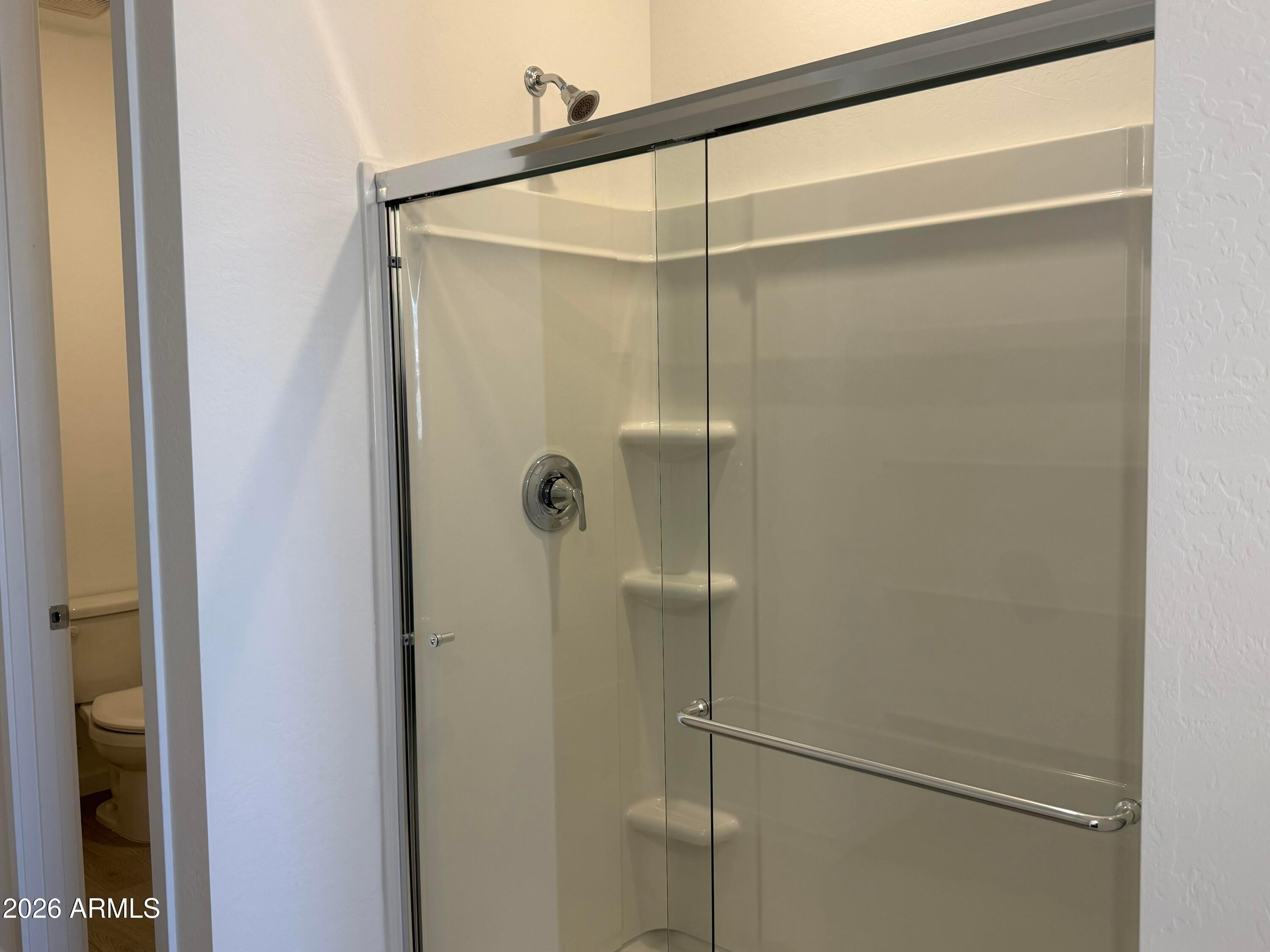 2478 Grenache Road San Tan Valley, AZ 85143 - Photo 9 of 34 a bathroom with a glass shower door