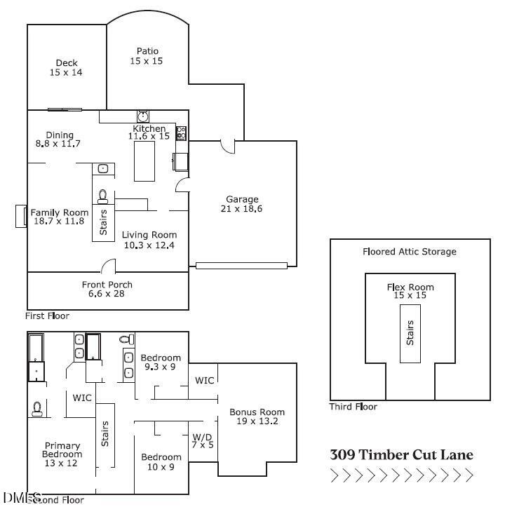 309 Timber Cut Lane Apex, NC 27502 - Photo 61 of 61 Sketch Pic for MLS