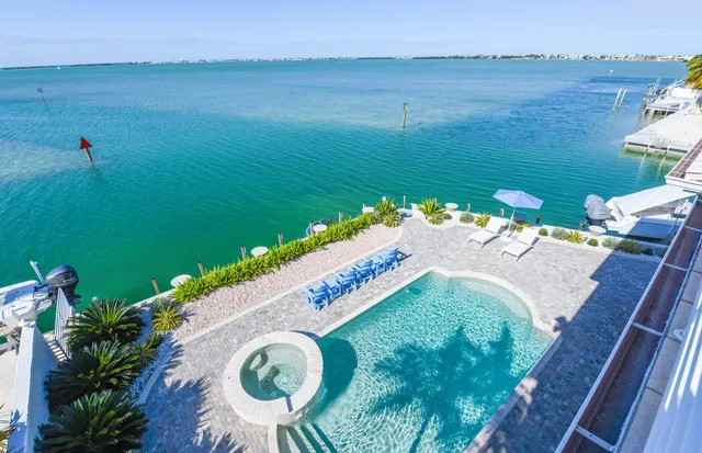 a view of a backyard with plants and a garden