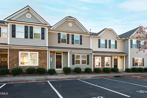 a front view of a residential houses