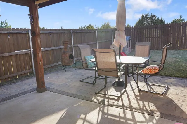 a view of outdoor seating space