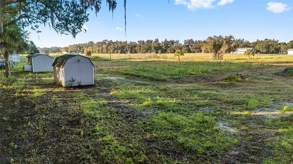 a big yard with lots of green space and deers