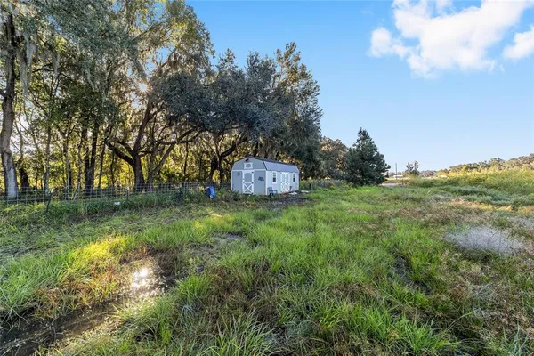a backyard of a house with lots of green space