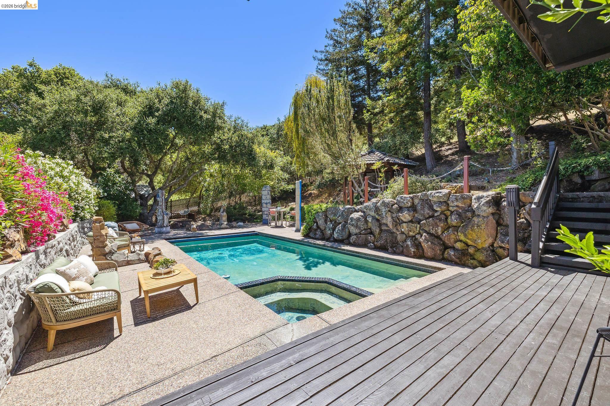 271 Monte Vista Ridge Road Orinda, CA 94563 - Photo 42 of 59 Integrated pool / hot tub featuring a patio