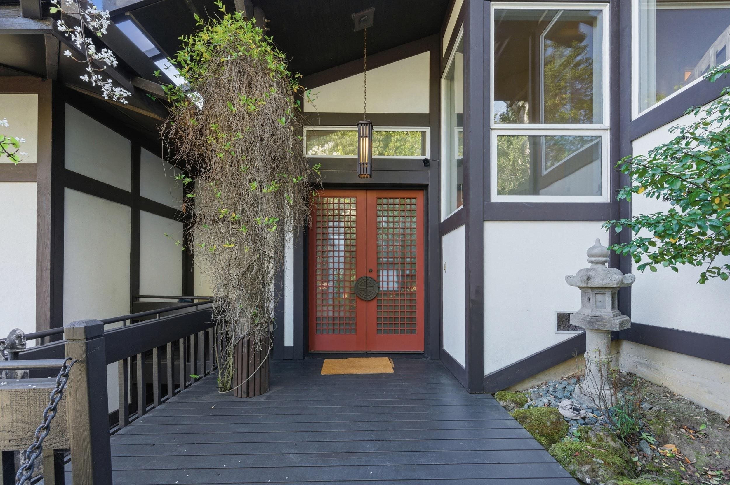 271 Monte Vista Ridge Road Orinda, CA 94563 - Photo 7 of 59 Property entrance with french doors, stucco siding, and a wooden deck