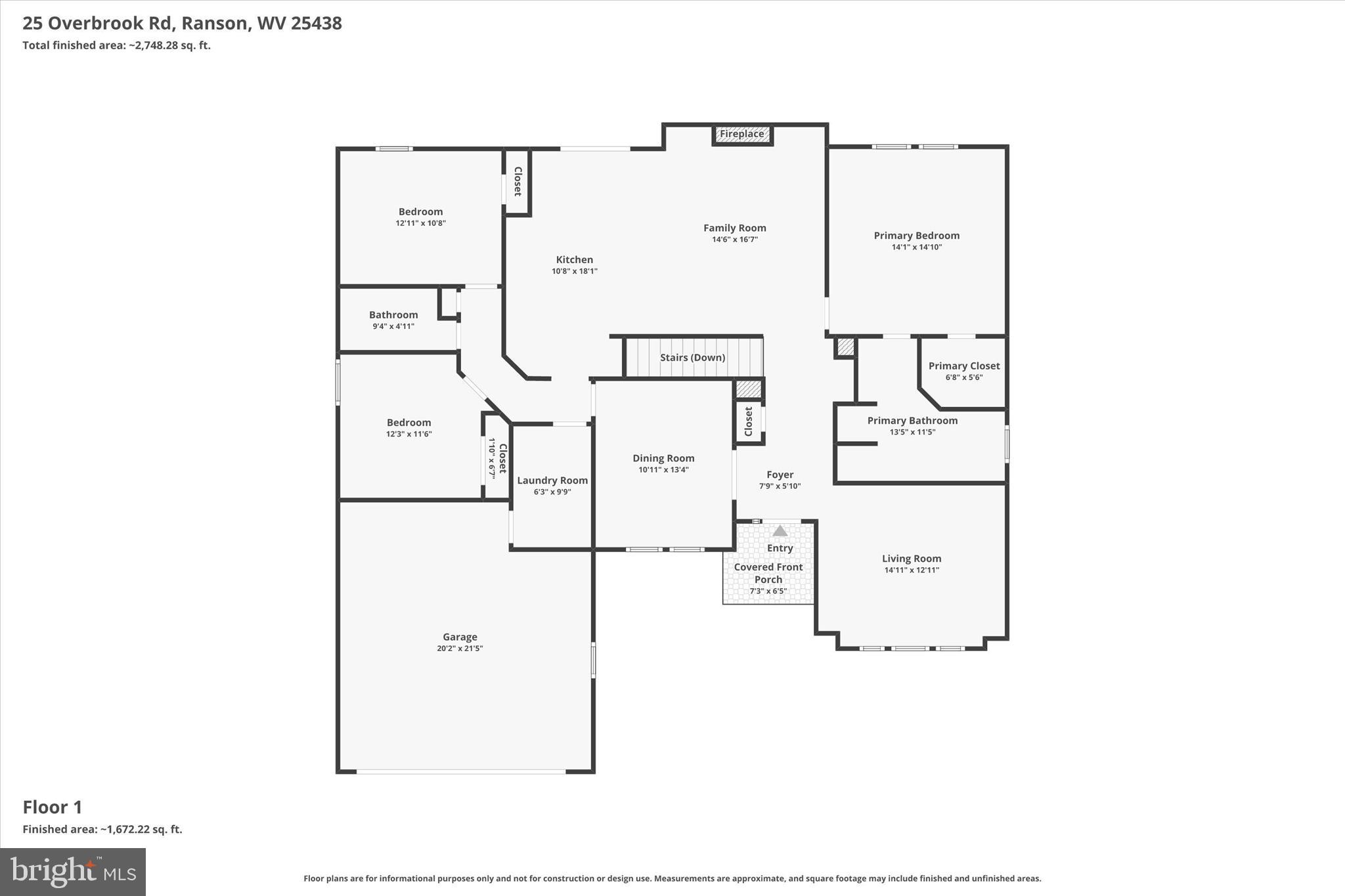 25 Overbrook Road Ranson, WV 25438 - Photo 81 of 83 Main Level Floor Plan