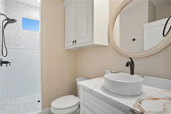 a bathroom with a shower