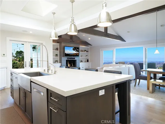 a view of city and mountain