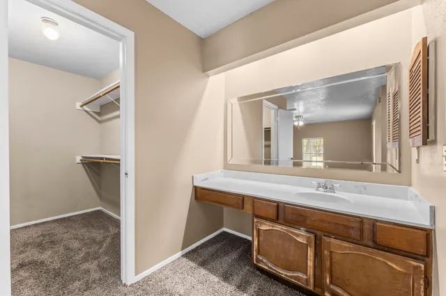 a view of small space with racks on the wall