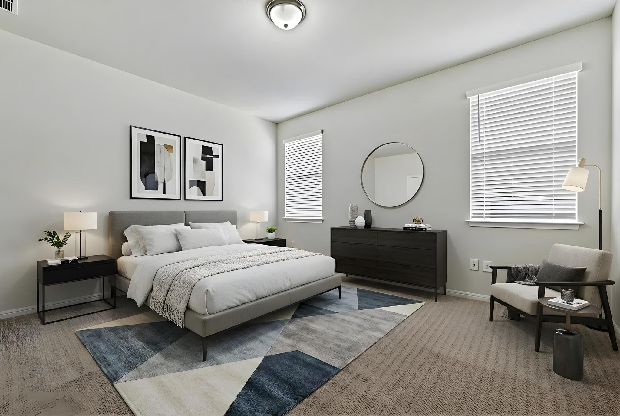 14409 Frankel Loop, Unit 33A Pflugerville, TX 78660 - Photo 14 of 29 Virtual staged owner's suite Bedroom Great to come home to after a long day