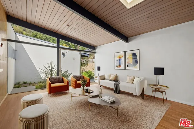 a outdoor living space with furniture