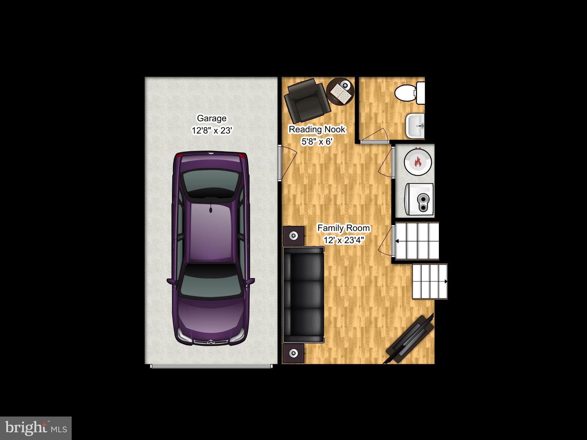 1119 Netherlands Court Silver Spring, MD 20905 - Photo 28 of 30 Family Room and Powder Room Floor Plan