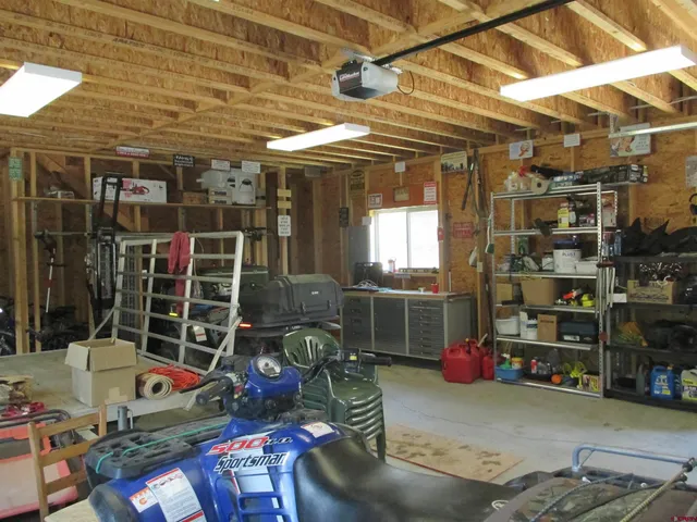 a storage room with furniture