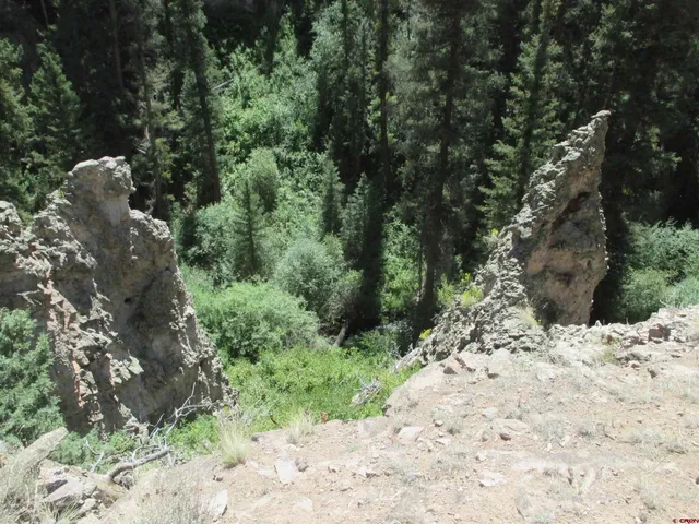 a view of a yard with mountain view