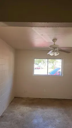 an empty room with a window