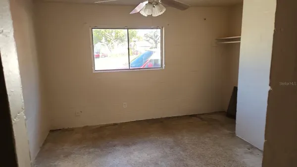an empty room with a window