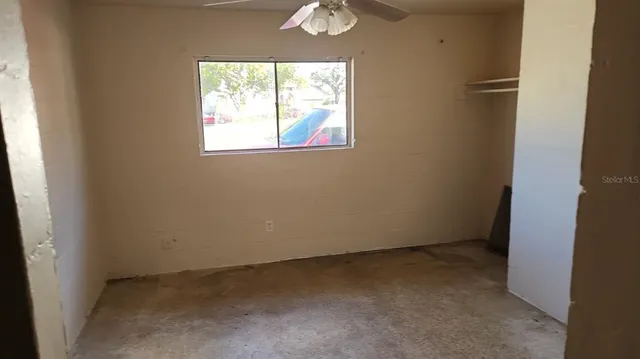 an empty room with a window