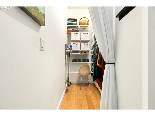 a view of a building from a window