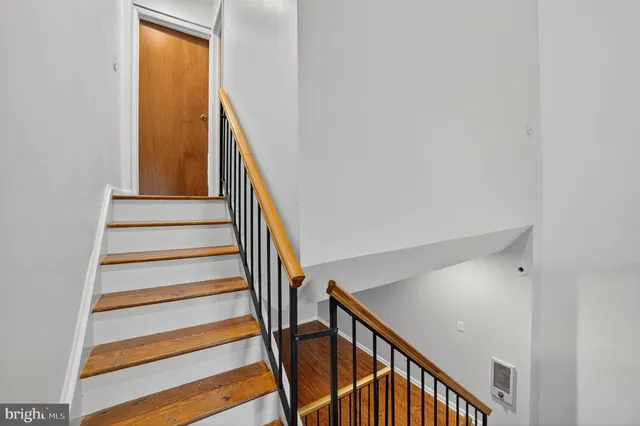 a view of a balcony from door