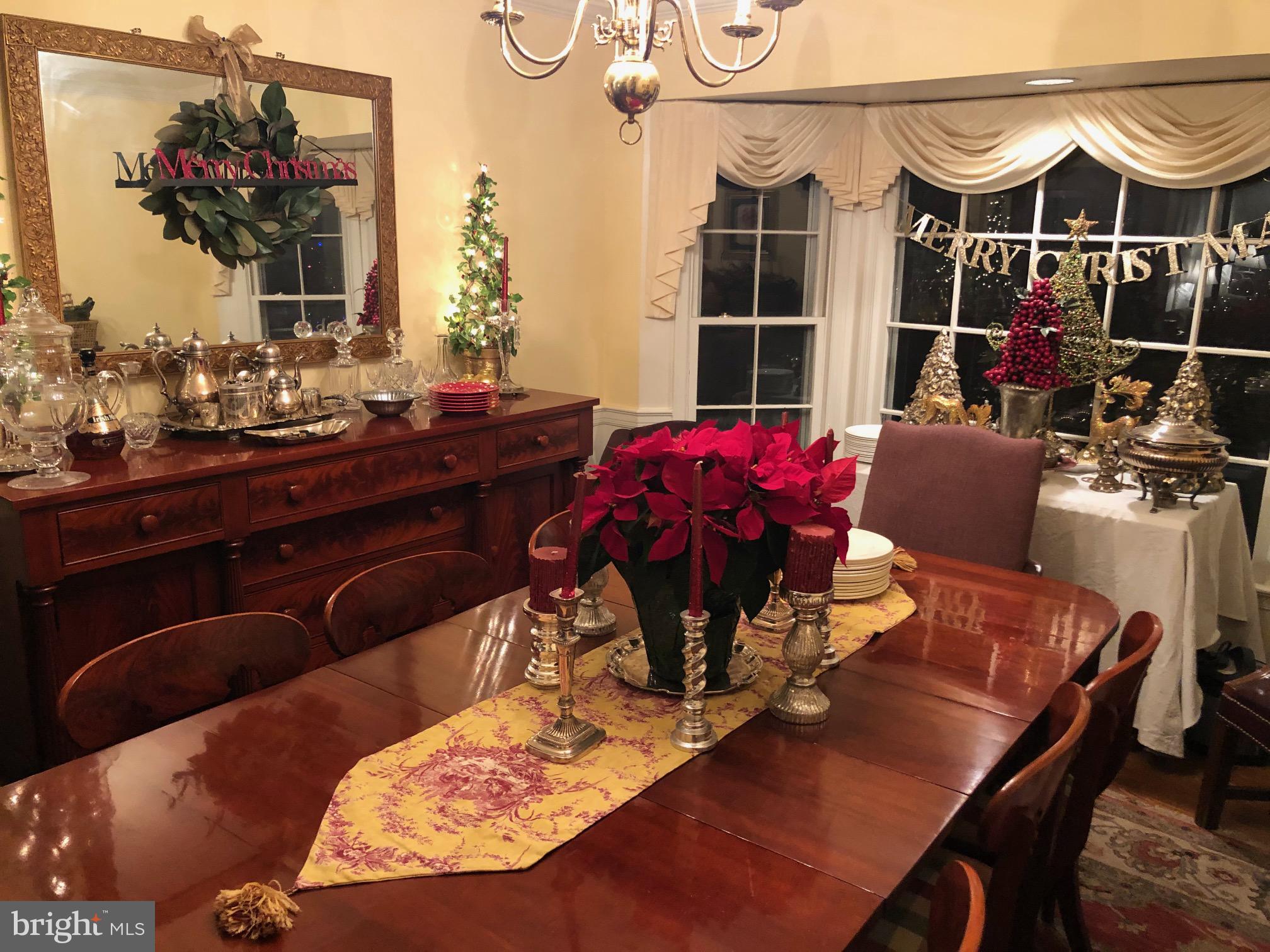 11689 Bennington Woods Road Reston, VA 20194 - Photo 8 of 30 Dining Room Bay Window at Christmas
