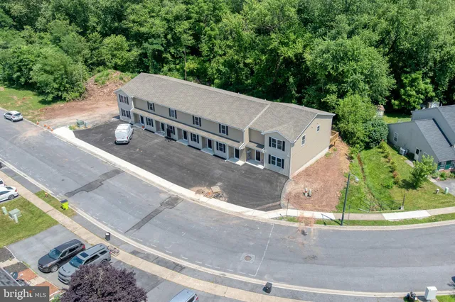 an aerial view of a house