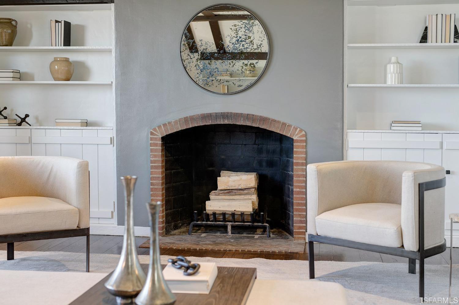 3212 Jackson Street San Francisco, CA 94118 - Photo 30 of 33 a living room with furniture and a fireplace