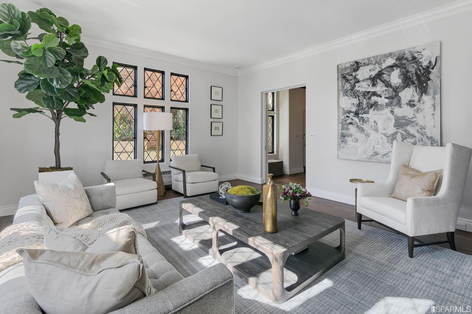 3212 Jackson Street San Francisco, CA 94118 - Photo 6 of 33 a living room with furniture a table and a potted plant