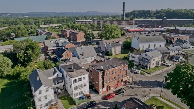 an aerial view of multiple house