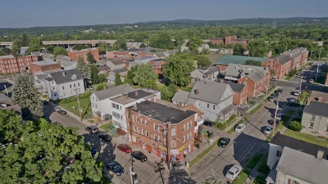 an aerial view of multiple house