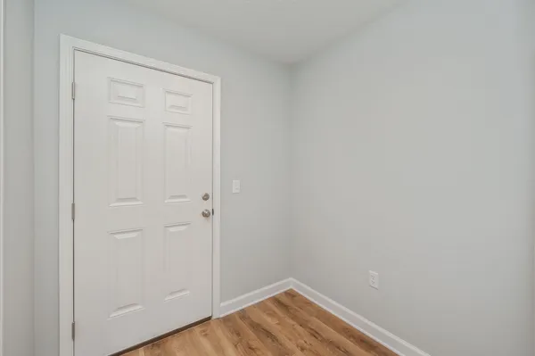 a view of small space with empty racks