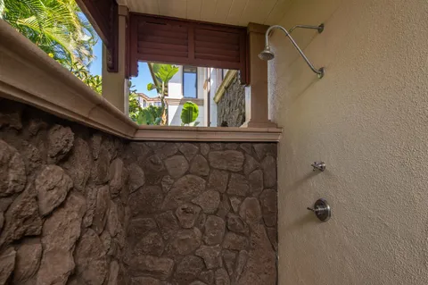 a bathroom with a sink and mirror