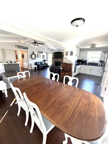 a room with furniture and a large window