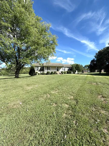 a view of a field with tree s