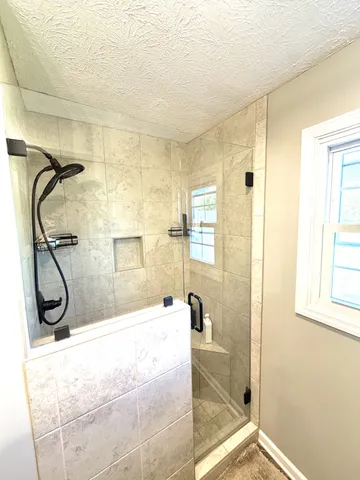 a bathroom with a shower