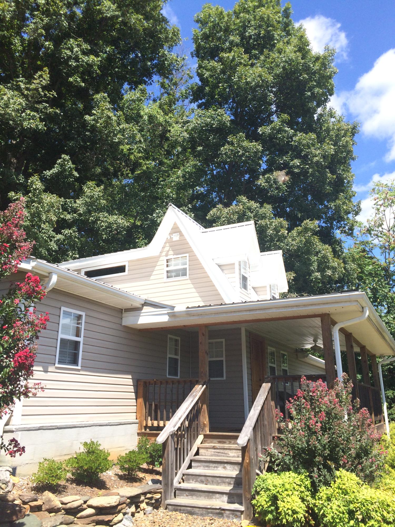 500 Hurds Branch Road Ferrum, VA 24088 - Photo 15 of 60 a view of a white house with a sink and a tree