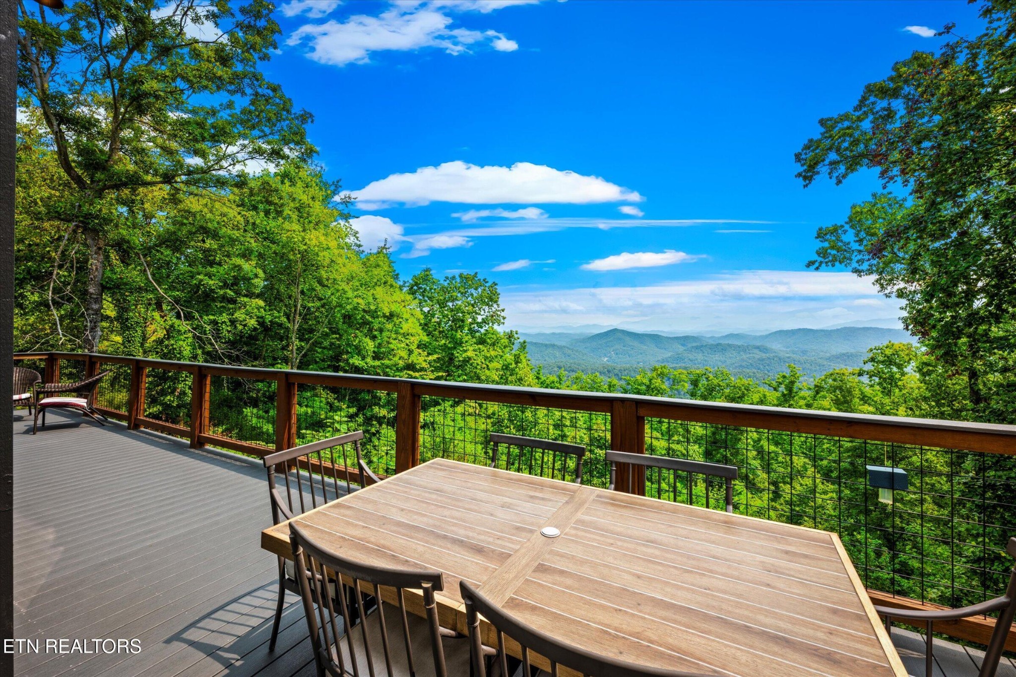688 Shell Mountain Road Sevierville, TN 37876 - Photo 18 of 43 a view of a balcony with wooden floor and seating space