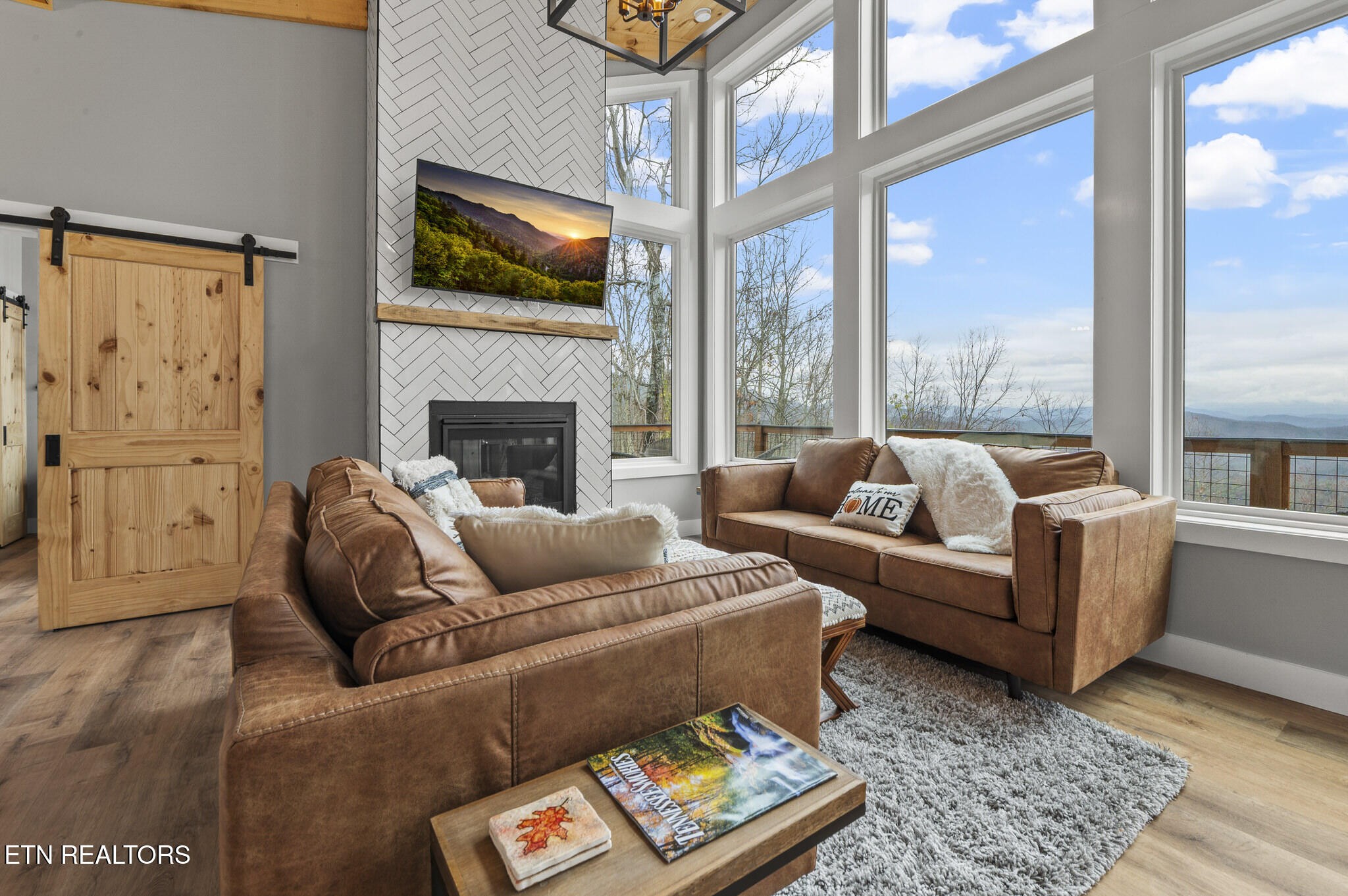 688 Shell Mountain Road Sevierville, TN 37876 - Photo 7 of 43 a living room with furniture fireplace and flat screen tv