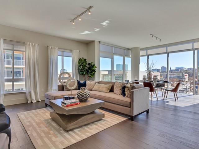 7775 Firefall Way, Unit 1520 Dallas, TX 75230 - Photo 4 of 23 a living room with furniture and a large window