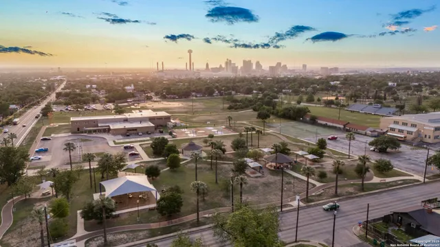 an aerial view of multiple house