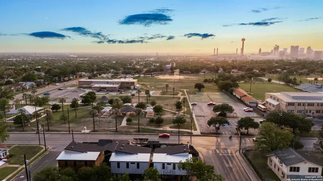 an aerial view of a city