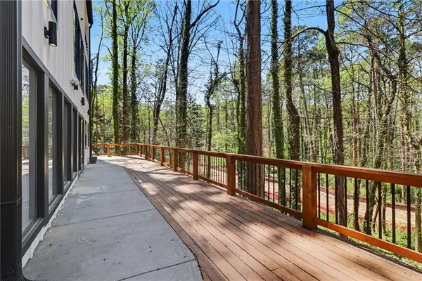 a view of a balcony with outdoor space