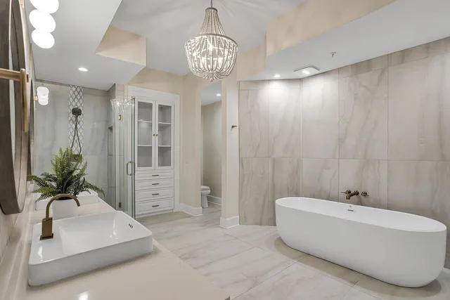 a view of a city with an ocean