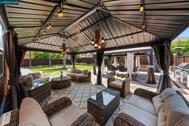 an aerial view of houses with outdoor space