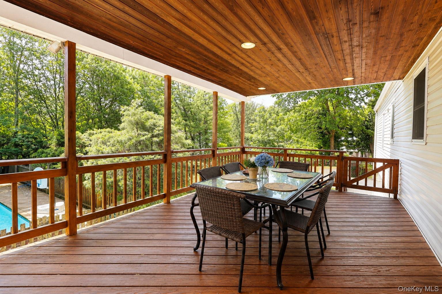 111 Ludvigh Road Bardonia, NY 10954 - Photo 16 of 44 Covered Deck with views overlooking the inground pool