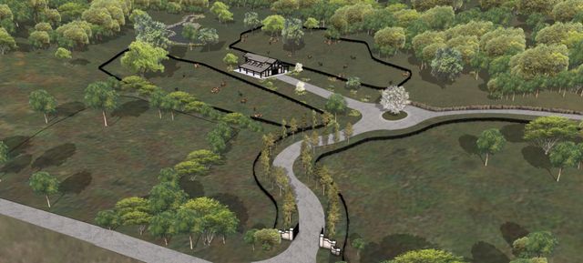 a view of a wooden chairs and fire pit in the yard