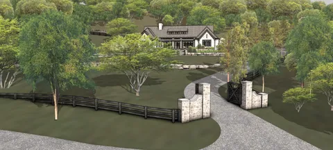 a view of outdoor space with trees all around